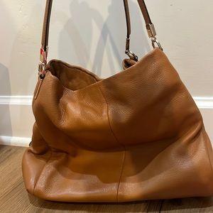 Brown leather Coach purse